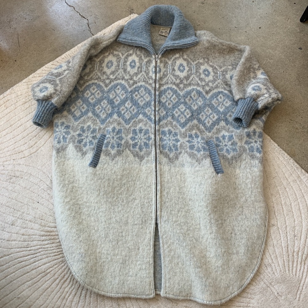 100% Wool Hilda LTD Icelandic Sweater Coat